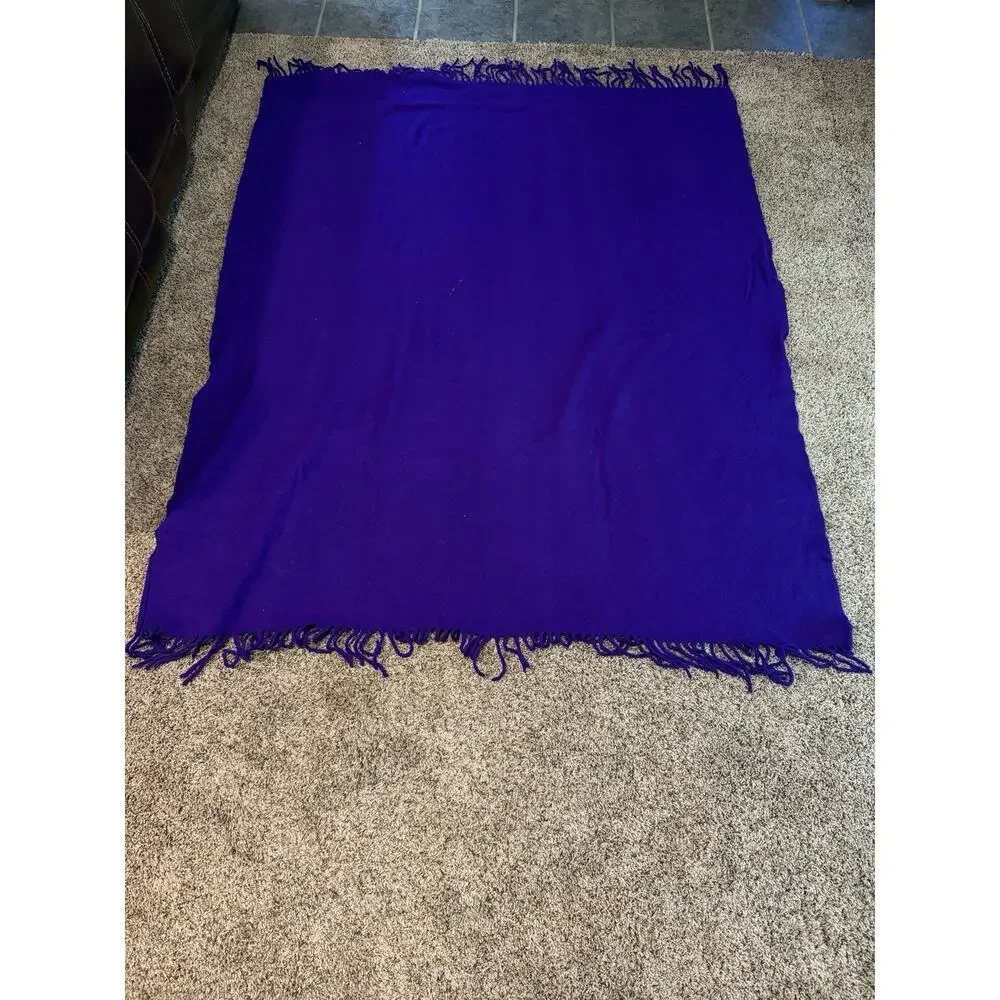 Vintage Pendleton Minnesota Vikings Purple Wool Large Throw Blanket Logo Seal